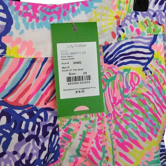 Lilly  Pulitzer Womens Dahlia Shorts Scalloped Size XS NWT Wearable Art Abstract - Picture 6 of 8